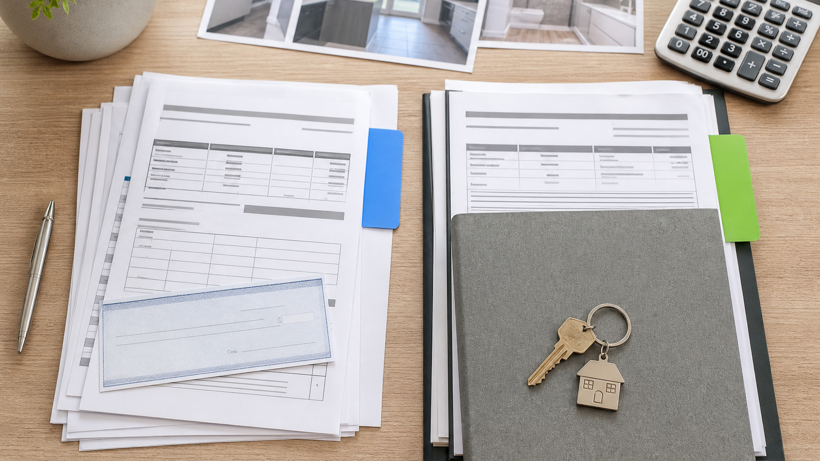 Four labeled document folders comparing conditional progress, unconditional progress, conditional final, and unconditional final lien waiver types beside a payment timeline